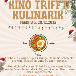Kino trifft Kulinarik 06.12.2025 | Sitzplatz + 2 Gänge Menu